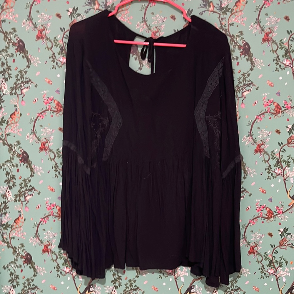 Vintage Lace Detail Peasant Blouse